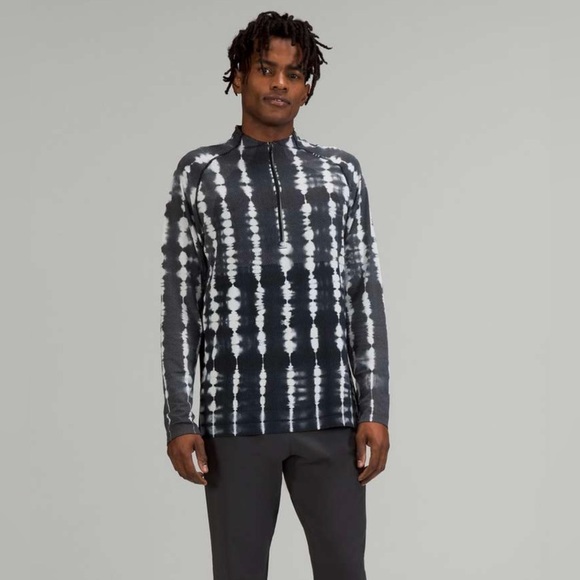 Mens Lululemon Metal Vent Tech Half-Zip 2.0 Black/White Long Sleeve Size Small - Picture 1 of 12